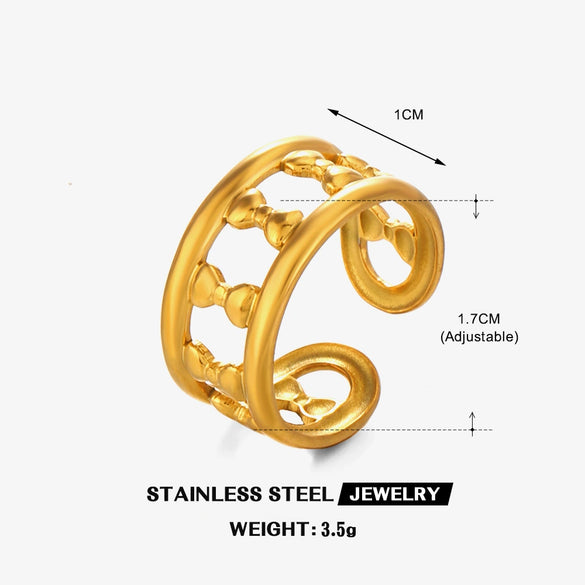 Ladies Stainless Steel Titanium Steel Shell Bow Tie Heart Shape Electroplated Ring