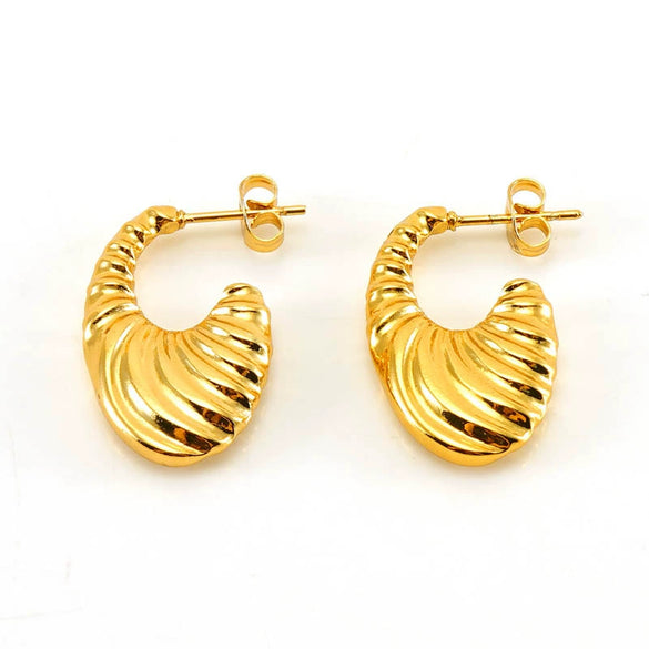 Ladies 316L Stainless Steel U Shaped Electroplated Earrings