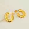 Ladies 316L Stainless Steel U Shaped Electroplated Earrings