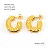 Ladies 316L Stainless Steel U Shaped Electroplated Earrings