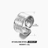 Ladies Stainless Steel Wide Opening Adjustable Geometric Ring With Electroplating Design