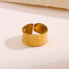 Ladies Stainless Steel Wide Opening Adjustable Geometric Ring With Electroplating Design