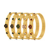 Ladies 316L Stainless Steel Zircon Czech Glass Four Leaf Flower Buckle Gear Bracelet Light Luxury Style 18K Gold Plated