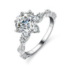 Ladies 925 Sterling Silver Sunflower Ring With Moissanite And Classic Sixclaw Design