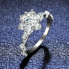 Ladies 925 Sterling Silver Sunflower Ring With Moissanite And Classic Sixclaw Design