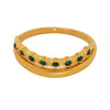 Ladies Tail Ring Stainless Steel 316L Stainless Steel Green Zircon Geometric Electroplating 18K Gold Plated