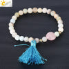 Ladies Tassel Natural Stone Crystal Beaded Minimalist Polished Bracelet
