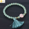 Ladies Tassel Natural Stone Crystal Beaded Minimalist Polished Bracelet