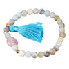 Ladies Tassel Natural Stone Crystal Beaded Minimalist Polished Bracelet
