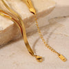 Ladies Three Layer Exquisite Flat Snake Chain Stainless Steel Bone Chain Bracelet 18K Gold Plated Geometric Style Wrist Jewelry
