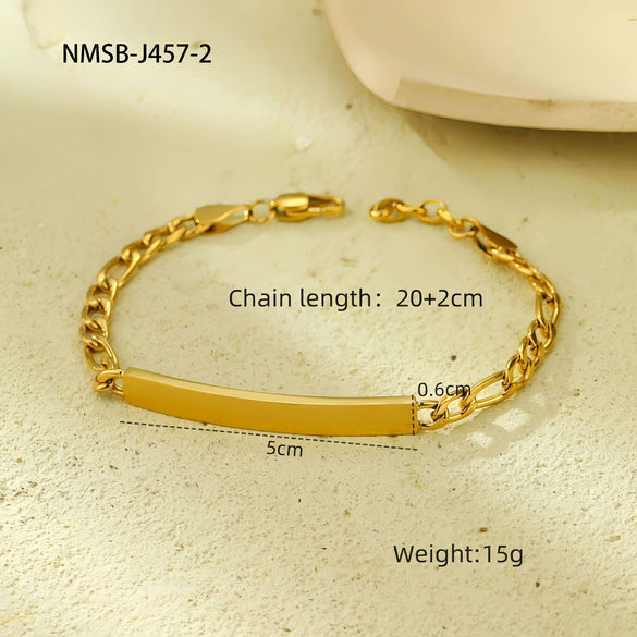 Ladies Titanium Steel And Stainless Steel Bracelet Plated 18K Gold Inlaid Zircon Geometric Fashion Jewelry