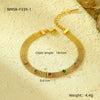 Ladies Titanium Steel And Stainless Steel Bracelet Plated 18K Gold Inlaid Zircon Geometric Fashion Jewelry