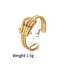 Ladies Titanium Steel And Stainless Steel Irregular Geometric Ring With 18K Gold Plated Electroplating Style
