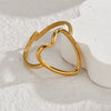 Ladies Titanium Steel And Stainless Steel Irregular Geometric Ring With 18K Gold Plated Electroplating Style