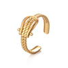 Ladies Titanium Steel And Stainless Steel Irregular Geometric Ring With 18K Gold Plated Electroplating Style