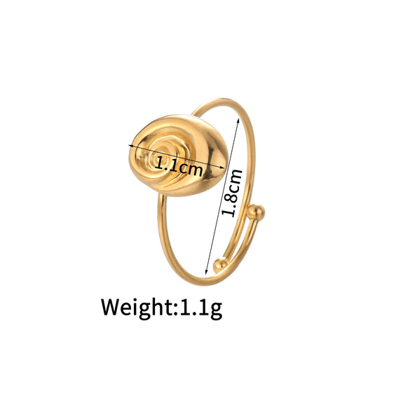 Ladies Titanium Steel And Stainless Steel Irregular Geometric Ring With 18K Gold Plated Electroplating Style