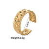 Ladies Titanium Steel And Stainless Steel Irregular Geometric Ring With 18K Gold Plated Electroplating Style
