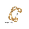 Ladies Titanium Steel And Stainless Steel Irregular Geometric Ring With 18K Gold Plated Electroplating Style
