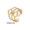 Ladies Titanium Steel And Stainless Steel Irregular Geometric Ring With 18K Gold Plated Electroplating Style