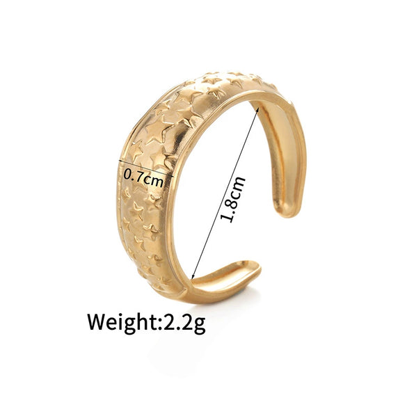 Ladies Titanium Steel And Stainless Steel Irregular Geometric Ring With 18K Gold Plated Electroplating Style