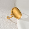 Ladies Titanium Steel And Stainless Steel Irregular Geometric Ring With 18K Gold Plated Electroplating Style