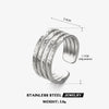 Ladies Titanium Steel And Stainless Steel Ring Geometric Tapping Pattern 18K Gold Plated