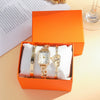 Ladies Titanium Steel And Stainless Steel Round Dial Quartz Watch Bracelet Set Fashion Casual Style