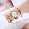 Ladies Titanium Steel And Stainless Steel Round Dial Quartz Watch Bracelet Set Fashion Casual Style