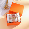 Ladies Titanium Steel And Stainless Steel Round Dial Quartz Watch Bracelet Set Fashion Casual Style