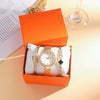 Ladies Titanium Steel And Stainless Steel Round Dial Quartz Watch Bracelet Set Fashion Casual Style
