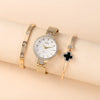 Ladies Titanium Steel And Stainless Steel Round Dial Quartz Watch Bracelet Set Fashion Casual Style