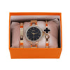 Ladies Titanium Steel And Stainless Steel Round Dial Quartz Watch Bracelet Set Fashion Casual Style