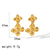 Ladies Titanium Steel Electroplated Flower Leaves Earrings