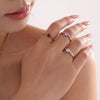 Ladies 316L Stainless Steel Geometric Light Luxury Electroplating Diamond Ring