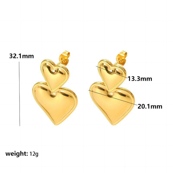 Ladies Titanium Steel Geometric Style Jewelry Earrings