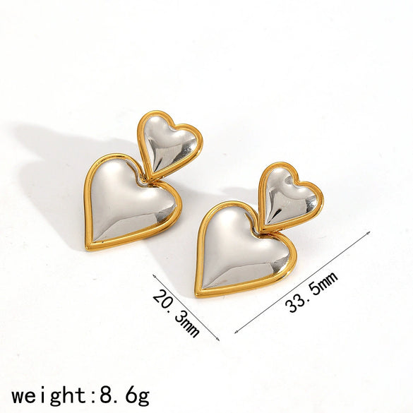 Ladies Titanium Steel Geometric Style Jewelry Earrings