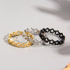 Ladies Titanium Steel Hollow Fivepointed Star Geometric Style Electroplated Ring