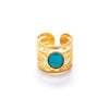 Ladies Titanium Steel Open Ring Geometric Niche Style Electroplating