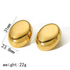 Ladies Titanium Steel Oval Electroplated Geometric Earrings