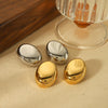 Ladies Titanium Steel Oval Electroplated Geometric Earrings
