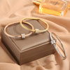 Ladies Titanium Steel Simple Goldplated Bracelet With Drill