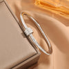 Ladies Titanium Steel Simple Goldplated Bracelet With Drill
