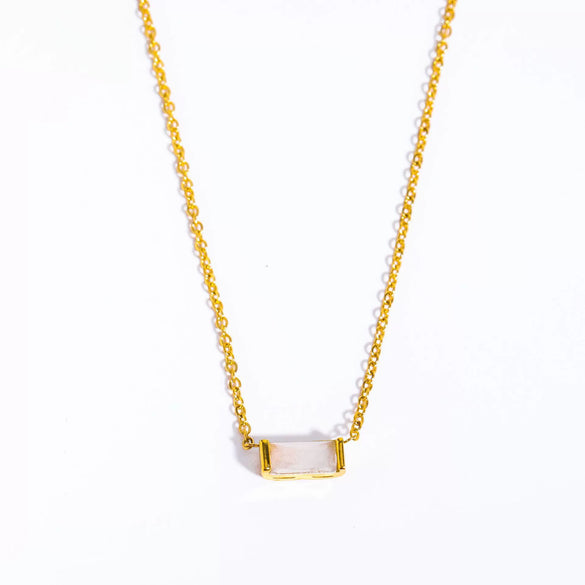 Ladies Twelve Birthstone Zircon Necklace In Titanium Steel With Geometric Pattern And Electroplating Design
