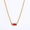 Ladies Twelve Birthstone Zircon Necklace In Titanium Steel With Geometric Pattern And Electroplating Design