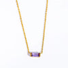 Ladies Twelve Birthstone Zircon Necklace In Titanium Steel With Geometric Pattern And Electroplating Design