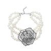 Ladies Vintage Jewelry Alloy Imitation Pearls Flower Ball Chain Electroplated Necklace Bracelet Earrings