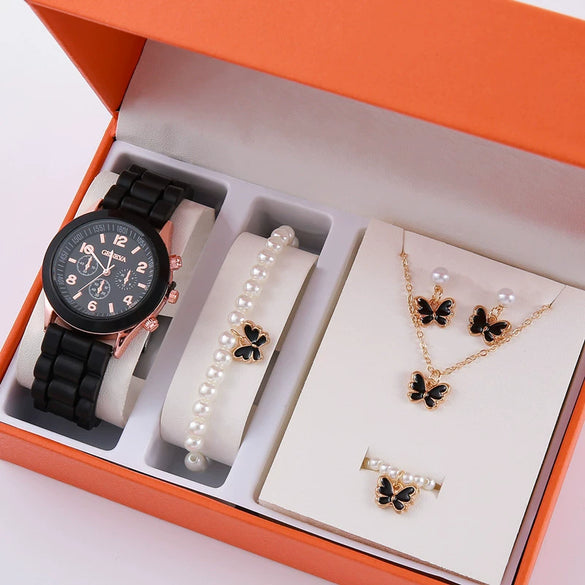 Ladies Watch Alloy Case Imitation Leather Strap Round Dial Leisure Style