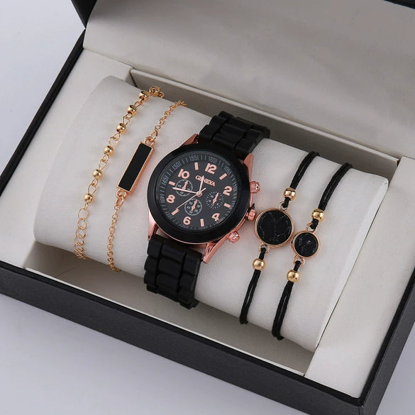 Ladies Watch Alloy Case Imitation Leather Strap Round Dial Leisure Style