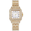 Ladies Watch Alloy Rectangle Quartz Watch With Stainless Steel Clasp And Spiral Crown