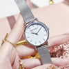 Ladies Watch Stainless Steel Mesh Belt Metal Dial Fashion Style